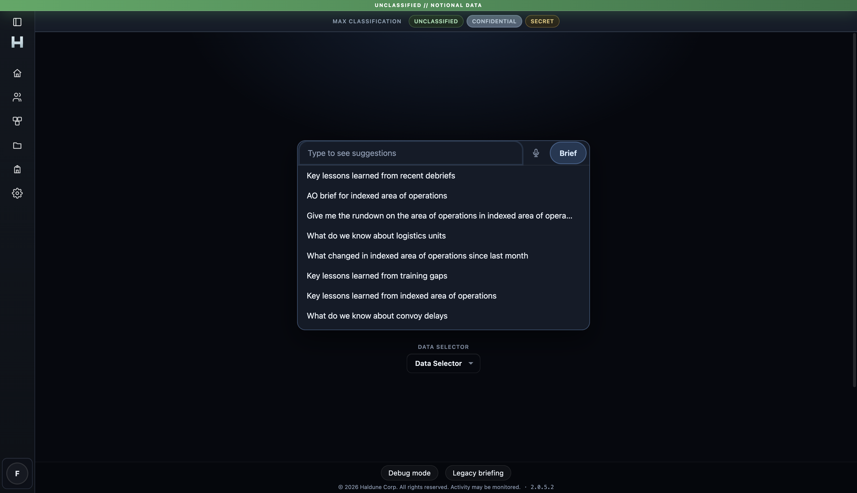 Autobriefing search with classification pills